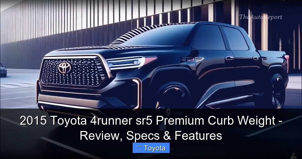 Featured image for 2015 Toyota 4runner sr5 Premium Curb Weight - Review, Specs & Features