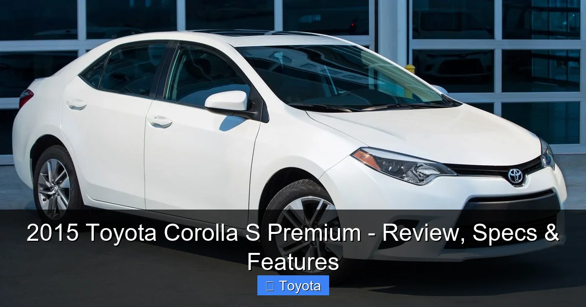 Featured image for 2015 Toyota Corolla S Premium - Review, Specs & Features