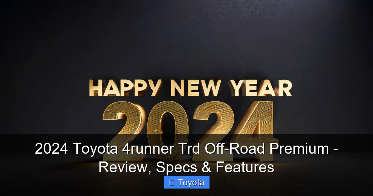 Featured image for 2024 Toyota 4runner Trd Off-Road Premium - Review, Specs & Features