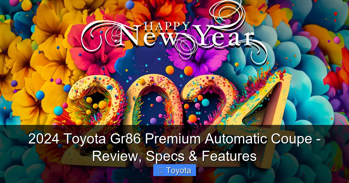 Featured image for 2024 Toyota Gr86 Premium Automatic Coupe - Review, Specs & Features