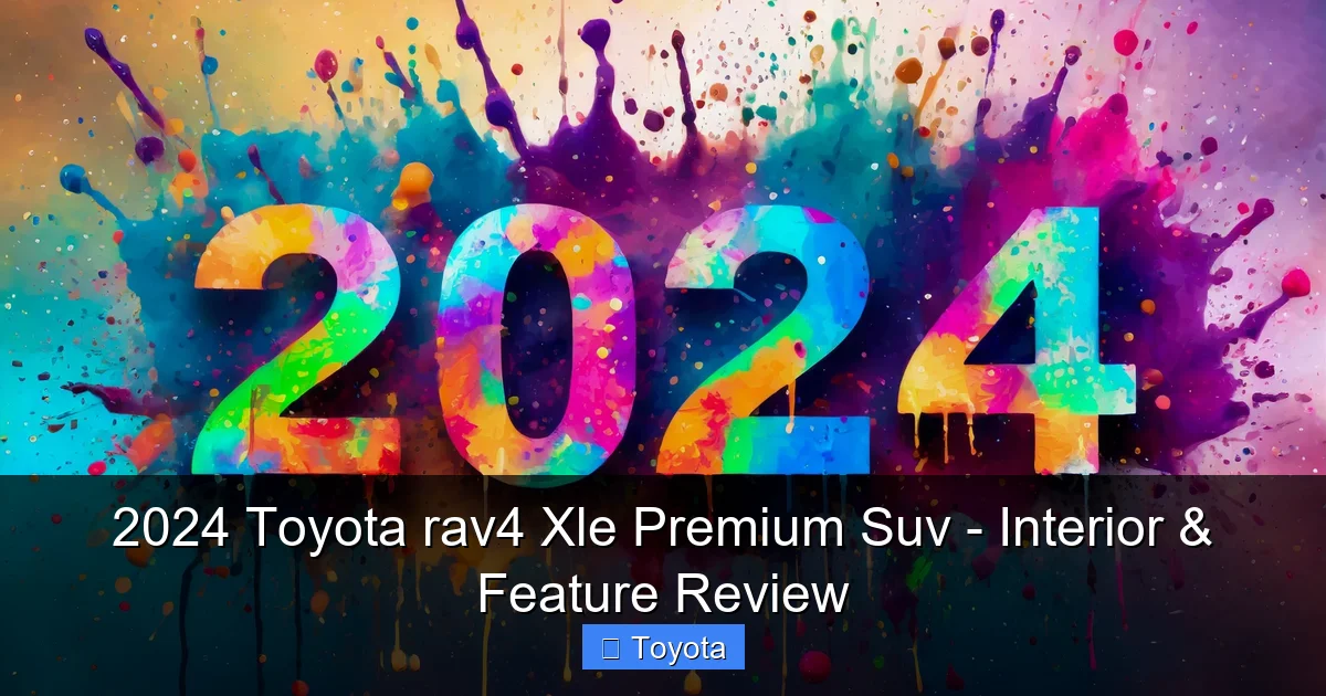 Featured image for 2024 Toyota rav4 Xle Premium Suv - Interior & Feature Review