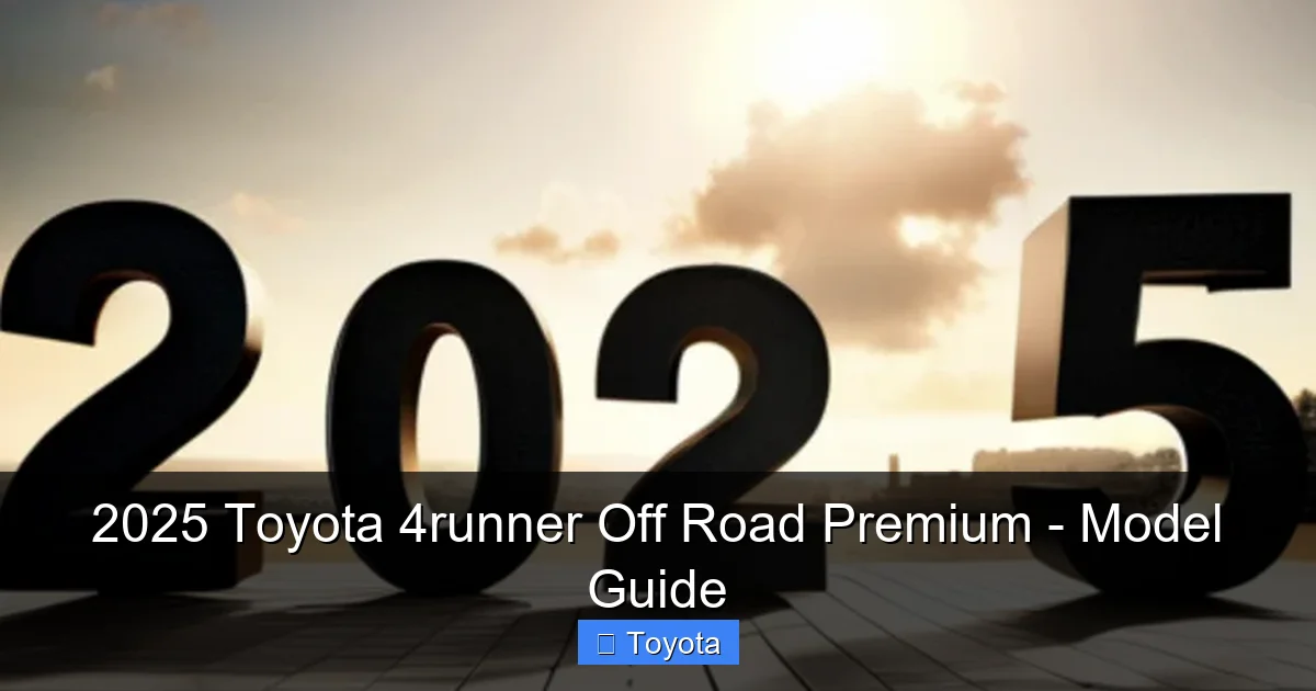 2025 Toyota 4runner Off Road Premium - Model Guide - content1 visual guide