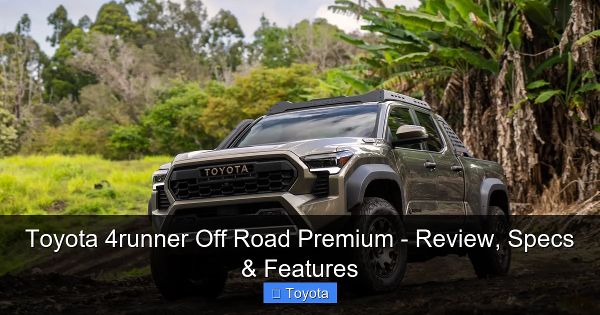 Featured image for Toyota 4runner Off Road Premium - Review, Specs & Features