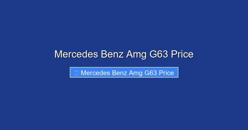 Mercedes Benz Amg G63 Price