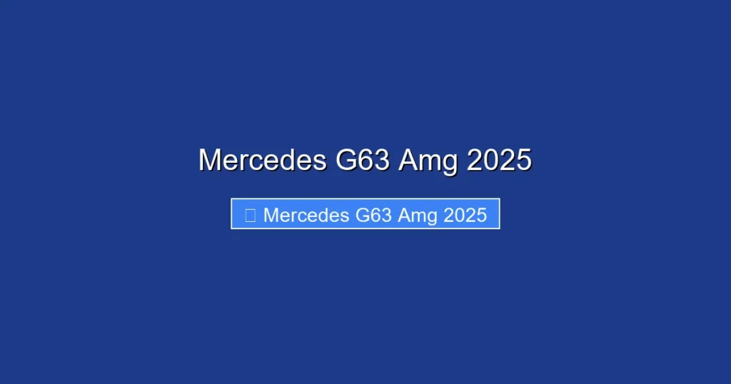 Mercedes G63 Amg 2025
