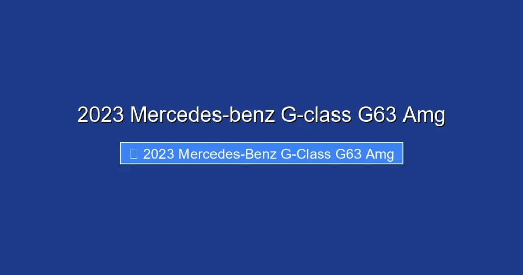 2023 Mercedes-benz G-class G63 Amg