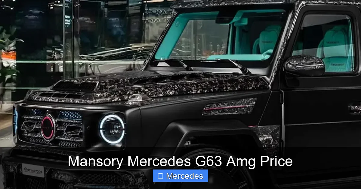 Mansory Mercedes G63 Amg Price