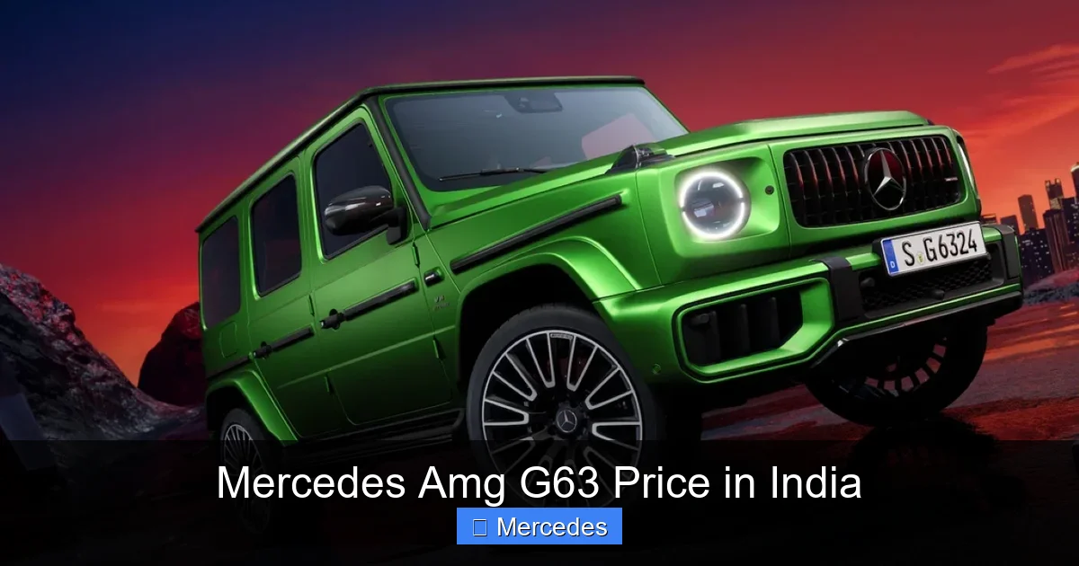 Mercedes Amg G63 Price in India