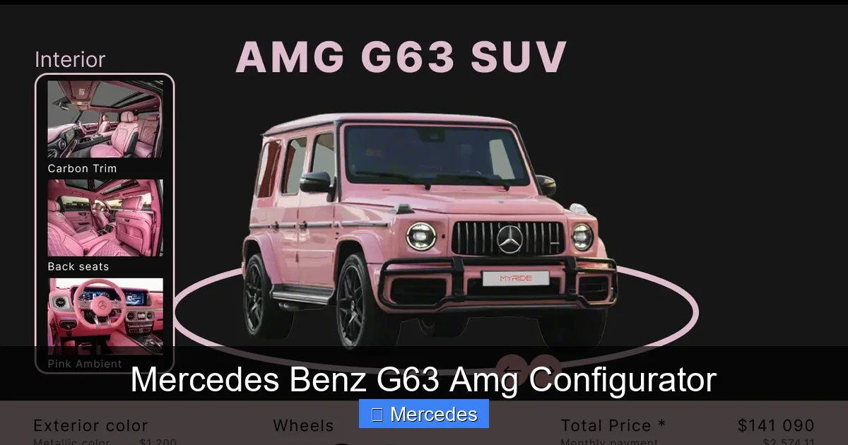 Mercedes Benz G63 Amg Configurator