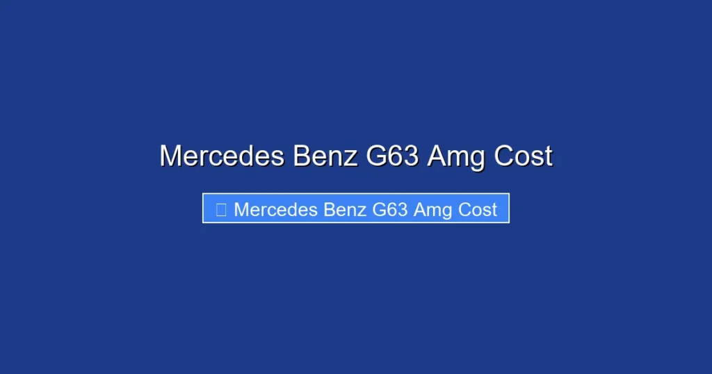 Mercedes Benz G63 Amg Cost