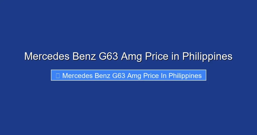 Mercedes Benz G63 Amg Price in Philippines