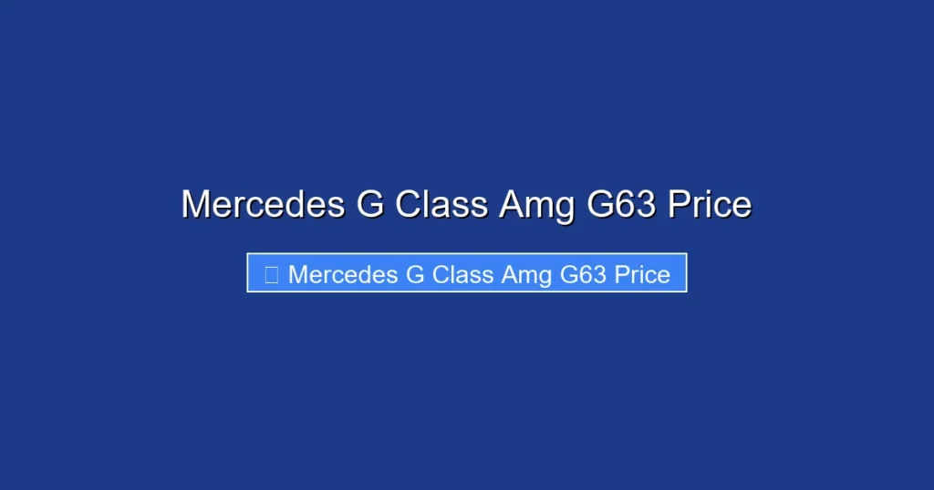 Mercedes G Class Amg G63 Price