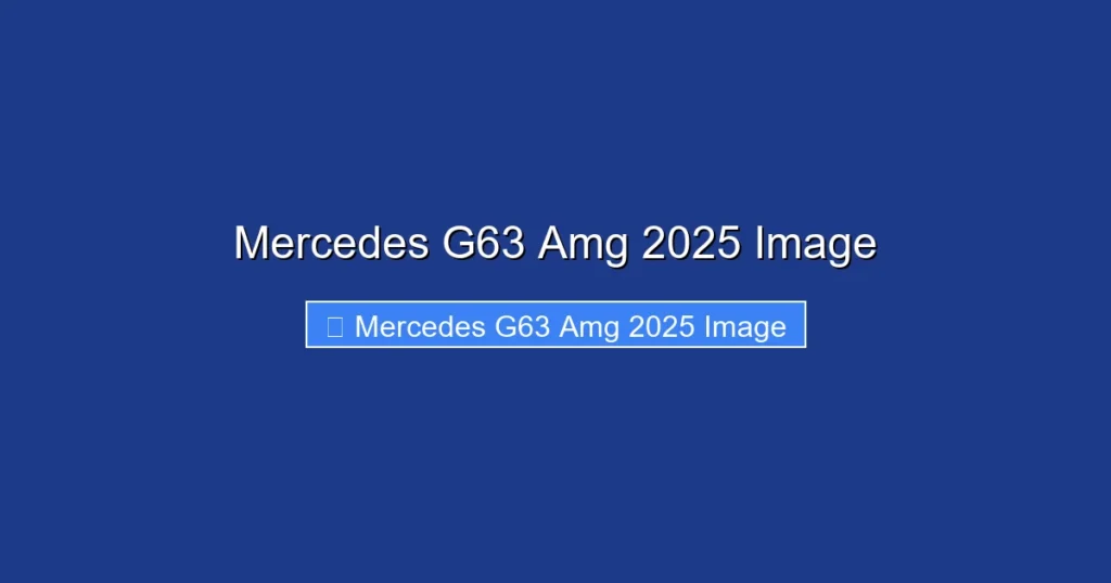 Mercedes G63 Amg 2025 Image