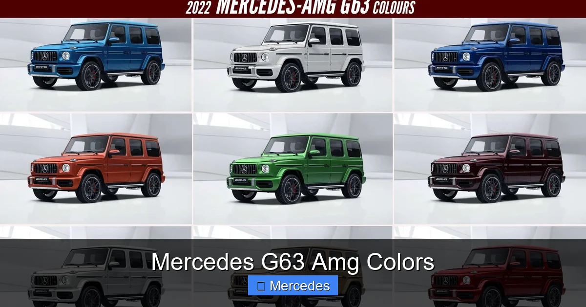 Mercedes G63 Amg Colors