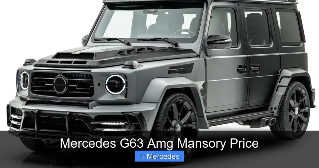 Mercedes G63 Amg Mansory Price