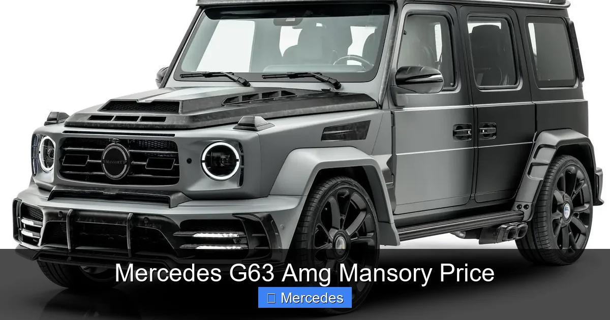 Mercedes G63 Amg Mansory Price