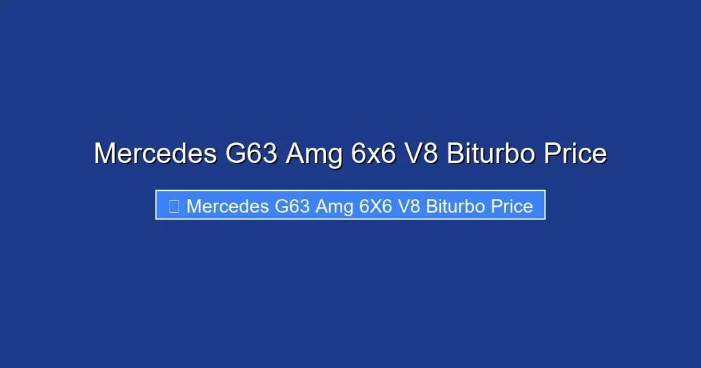 Mercedes G63 Amg 6x6 V8 Biturbo Price